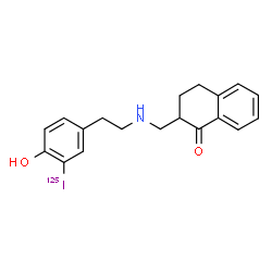 ChemSpider 2D Image | 2-[({2-[4-Hydroxy-3-(~125~I)iodophenyl]ethyl}amino)methyl]-3,4-dihydro-1(2H)-naphthalenone | C19H20125INO2