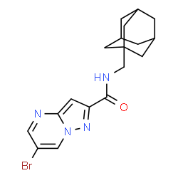 ChemSpider 2D Image | N-(Adamantan-1-ylmethyl)-6-bromopyrazolo[1,5-a]pyrimidine-2-carboxamide | C18H21BrN4O