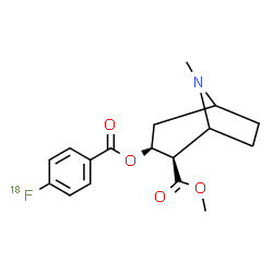 ChemSpider 2D Image | Methyl (2R,3S)-3-{[4-(~18~F)fluorobenzoyl]oxy}-8-methyl-8-azabicyclo[3.2.1]octane-2-carboxylate | C17H2018FNO4
