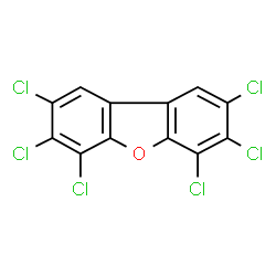 ChemSpider 2D Image | 2,3,4,6,7,8-Hexachlorodibenzofuran | C12H2Cl6O