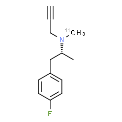 ChemSpider 2D Image | N-[(2R)-1-(4-Fluorophenyl)-2-propanyl]-N-(~11~C)methyl-2-propyn-1-amine | C1211CH16FN
