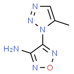 ChemSpider 2D Image | 4-(5-Methyl-1H-1,2,3-triazol-1-yl)-1,2,5-oxadiazol-3-amine | C5H6N6O
