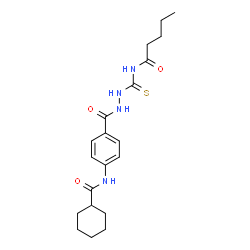 ChemSpider 2D Image | N-(4-{[2-(Pentanoylcarbamothioyl)hydrazino]carbonyl}phenyl)cyclohexanecarboxamide | C20H28N4O3S