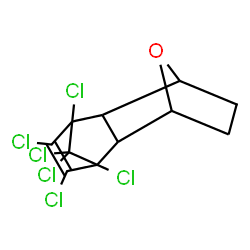 ChemSpider 2D Image | 3,4,5,6,12,12-Hexachloro-11-oxatetracyclo[6.2.1.1~3,6~.0~2,7~]dodec-4-ene | C11H8Cl6O
