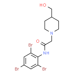 ChemSpider 2D Image | 2-[4-(Hydroxymethyl)-1-piperidinyl]-N-(2,4,6-tribromophenyl)acetamide | C14H17Br3N2O2