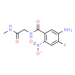 ChemSpider 2D Image | 5-Amino-4-fluoro-N-[2-(methylamino)-2-oxoethyl]-2-nitrobenzamide | C10H11FN4O4