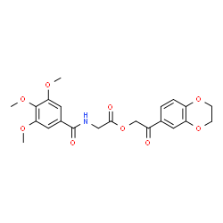 ChemSpider 2D Image | 2-(2,3-Dihydro-1,4-benzodioxin-6-yl)-2-oxoethyl N-(3,4,5-trimethoxybenzoyl)glycinate | C22H23NO9