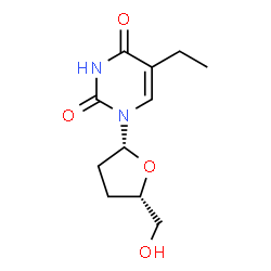 ChemSpider 2D Image | 5-Ethyl-2',3'-dideoxyuridine | C11H16N2O4