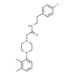 ChemSpider 2D Image | 2-[4-(2,3-Dimethylphenyl)-1-piperazinyl]-N-[2-(4-fluorophenyl)ethyl]acetamide | C22H28FN3O