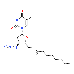 ChemSpider 2D Image | 3'-Azido-3'-deoxy-5'-O-octanoylthymidine | C18H27N5O5