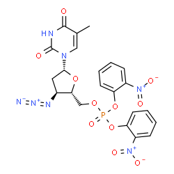 ChemSpider 2D Image | 3'-Azido-5'-O-[bis(2-nitrophenoxy)phosphoryl]-3'-deoxythymidine | C22H20N7O11P