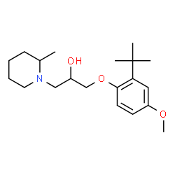 ChemSpider 2D Image | 1-[4-Methoxy-2-(2-methyl-2-propanyl)phenoxy]-3-(2-methyl-1-piperidinyl)-2-propanol | C20H33NO3