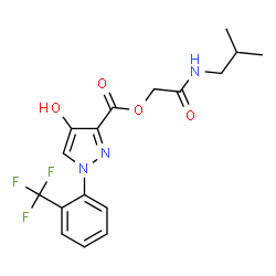 ChemSpider 2D Image | 2-(Isobutylamino)-2-oxoethyl 4-hydroxy-1-[2-(trifluoromethyl)phenyl]-1H-pyrazole-3-carboxylate | C17H18F3N3O4