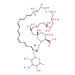 ChemSpider 2D Image | (1R,3S,5S,8S,9S,11R,15S,16S,17R,18S,33R,35S,36R,37S)-33-[(3-Amino-3,6-dideoxyhexopyranosyl)oxy]-1,3,5,8,9,11,17,37-octahydroxy-15,16,18-trimethyl-13-oxo-14,39-dioxabicyclo[33.3.1]nonatriaconta-19,21,2
3,25,27,29,31-heptaene-36-carboxylic acid | C47H73NO17