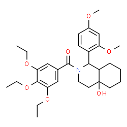 ChemSpider 2D Image | [1-(2,4-Dimethoxyphenyl)-4a-hydroxyoctahydro-2(1H)-isoquinolinyl](3,4,5-triethoxyphenyl)methanone | C30H41NO7