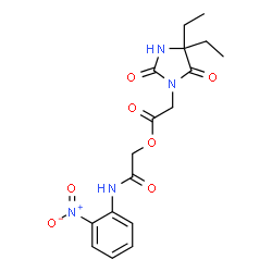 ChemSpider 2D Image | 2-[(2-Nitrophenyl)amino]-2-oxoethyl (4,4-diethyl-2,5-dioxo-1-imidazolidinyl)acetate | C17H20N4O7