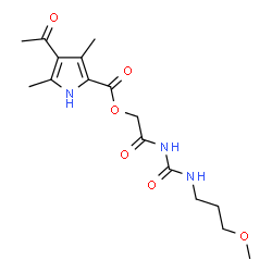 ChemSpider 2D Image | 2-{[(3-Methoxypropyl)carbamoyl]amino}-2-oxoethyl 4-acetyl-3,5-dimethyl-1H-pyrrole-2-carboxylate | C16H23N3O6