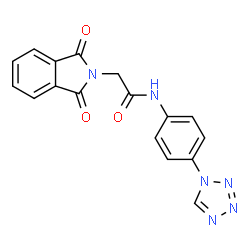 ChemSpider 2D Image | 2-(1,3-Dioxo-1,3-dihydro-2H-isoindol-2-yl)-N-[4-(1H-tetrazol-1-yl)phenyl]acetamide | C17H12N6O3