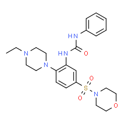 ChemSpider 2D Image | 1-[2-(4-Ethyl-1-piperazinyl)-5-(4-morpholinylsulfonyl)phenyl]-3-phenylurea | C23H31N5O4S