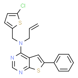 ChemSpider 2D Image | N-Allyl-N-[(5-chloro-2-thienyl)methyl]-6-phenylthieno[2,3-d]pyrimidin-4-amine | C20H16ClN3S2