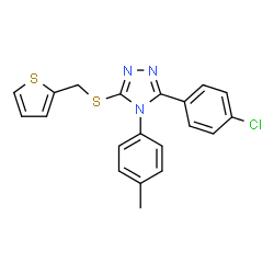 ChemSpider 2D Image | 3-(4-Chlorophenyl)-4-(4-methylphenyl)-5-[(2-thienylmethyl)sulfanyl]-4H-1,2,4-triazole | C20H16ClN3S2