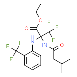 ChemSpider 2D Image | Ethyl 3,3,3-trifluoro-N-(3-methylbutanoyl)-2-{[2-(trifluoromethyl)phenyl]amino}alaninate | C17H20F6N2O3