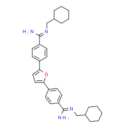 ChemSpider 2D Image | 4,4'-furan-2,5-diylbis[N-(cyclohexylmethyl)benzenecarboximidamide] | C32H40N4O