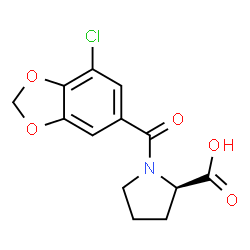 ChemSpider 2D Image | 1-[(7-Chloro-1,3-benzodioxol-5-yl)carbonyl]-D-proline | C13H12ClNO5