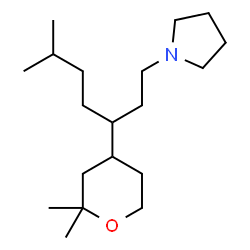 ChemSpider 2D Image | 1-[3-(2,2-Dimethyltetrahydro-2H-pyran-4-yl)-6-methylheptyl]pyrrolidine | C19H37NO