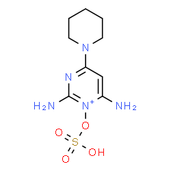 ChemSpider 2D Image | 2,6-Diamino-4-(1-piperidinyl)-1-(sulfooxy)pyrimidin-1-ium | C9H16N5O4S