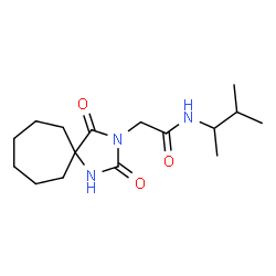 ChemSpider 2D Image | 2-(2,4-Dioxo-1,3-diazaspiro[4.6]undec-3-yl)-N-(3-methyl-2-butanyl)acetamide | C16H27N3O3