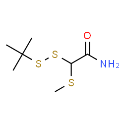 ChemSpider 2D Image | 2-[(2-Methyl-2-propanyl)disulfanyl]-2-(methylsulfanyl)acetamide | C7H15NOS3
