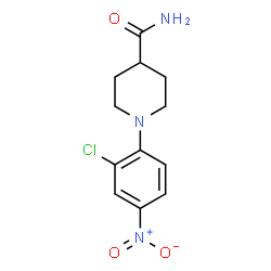 ChemSpider 2D Image | 1-(2-Chloro-4-nitrophenyl)-4-piperidinecarboxamide | C12H14ClN3O3