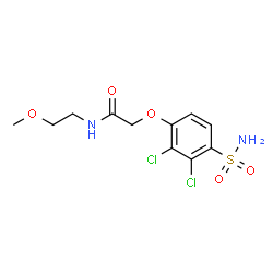 ChemSpider 2D Image | 2-(2,3-Dichloro-4-sulfamoylphenoxy)-N-(2-methoxyethyl)acetamide | C11H14Cl2N2O5S