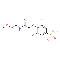 ChemSpider 2D Image | 2-(2,6-Dichloro-4-sulfamoylphenoxy)-N-(2-methoxyethyl)acetamide | C11H14Cl2N2O5S