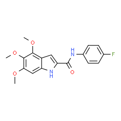 ChemSpider 2D Image | N-(4-Fluorophenyl)-4,5,6-trimethoxy-1H-indole-2-carboxamide | C18H17FN2O4