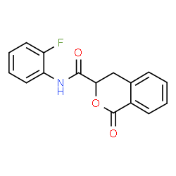 ChemSpider 2D Image | N-(2-Fluorophenyl)-1-oxo-3,4-dihydro-1H-isochromene-3-carboxamide | C16H12FNO3
