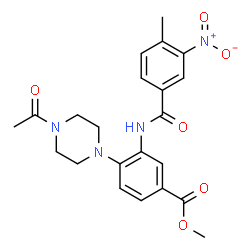 ChemSpider 2D Image | Methyl 4-(4-acetyl-1-piperazinyl)-3-[(4-methyl-3-nitrobenzoyl)amino]benzoate | C22H24N4O6