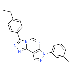 ChemSpider 2D Image | 3-(4-Ethylphenyl)-7-(3-methylphenyl)-7H-pyrazolo[4,3-e][1,2,4]triazolo[4,3-c]pyrimidine | C21H18N6