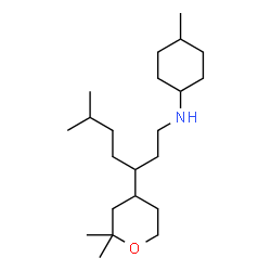 ChemSpider 2D Image | N-[3-(2,2-Dimethyltetrahydro-2H-pyran-4-yl)-6-methylheptyl]-4-methylcyclohexanamine | C22H43NO