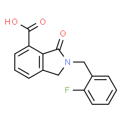 ChemSpider 2D Image | 2-(2-Fluorobenzyl)-3-oxo-4-isoindolinecarboxylic acid | C16H12FNO3