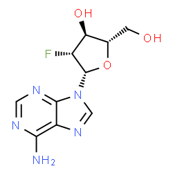 ChemSpider 2D Image | 9-(2-Deoxy-2-fluoro-beta-L-arabinofuranosyl)-9H-purin-6-amine | C10H12FN5O3
