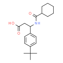 ChemSpider 2D Image | 3-[(Cyclohexylcarbonyl)amino]-3-[4-(2-methyl-2-propanyl)phenyl]propanoic acid | C20H29NO3