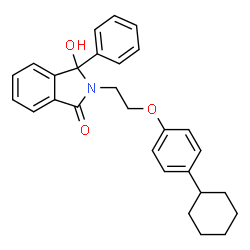 ChemSpider 2D Image | 2-[2-(4-Cyclohexylphenoxy)ethyl]-3-hydroxy-3-phenyl-1-isoindolinone | C28H29NO3