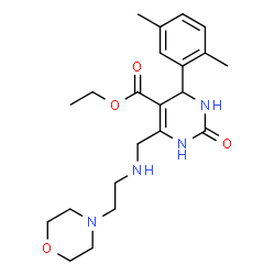 ChemSpider 2D Image | Ethyl 4-(2,5-dimethylphenyl)-6-({[2-(4-morpholinyl)ethyl]amino}methyl)-2-oxo-1,2,3,4-tetrahydro-5-pyrimidinecarboxylate | C22H32N4O4