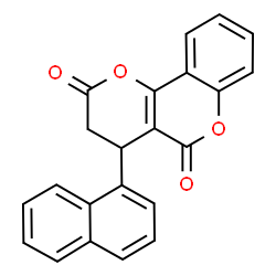 ChemSpider 2D Image | 4-(1-Naphthyl)-3,4-dihydro-2H,5H-pyrano[3,2-c]chromene-2,5-dione | C22H14O4
