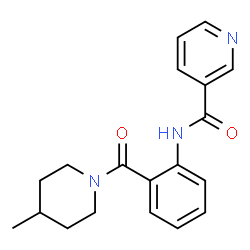 ChemSpider 2D Image | N-{2-[(4-Methyl-1-piperidinyl)carbonyl]phenyl}nicotinamide | C19H21N3O2