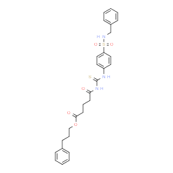 ChemSpider 2D Image | 3-Phenylpropyl 5-({[4-(benzylsulfamoyl)phenyl]carbamothioyl}amino)-5-oxopentanoate | C28H31N3O5S2