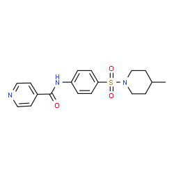 ChemSpider 2D Image | N-{4-[(4-Methyl-1-piperidinyl)sulfonyl]phenyl}isonicotinamide | C18H21N3O3S