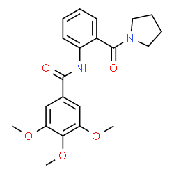 ChemSpider 2D Image | 3,4,5-Trimethoxy-N-[2-(1-pyrrolidinylcarbonyl)phenyl]benzamide | C21H24N2O5